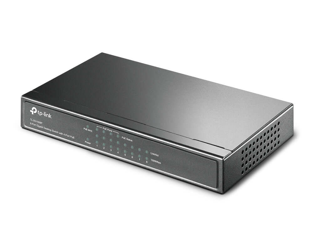 TP-Link TL-SG1008P 8-Port Gigabit Desktop Switch with 4-Port PoE - Premier Technology