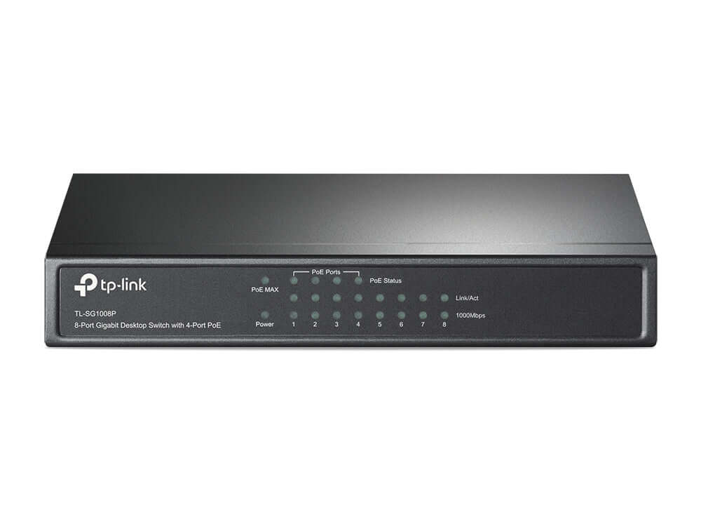 TP-Link TL-SG1008P 8-Port Gigabit Desktop Switch with 4-Port PoE - Premier Technology