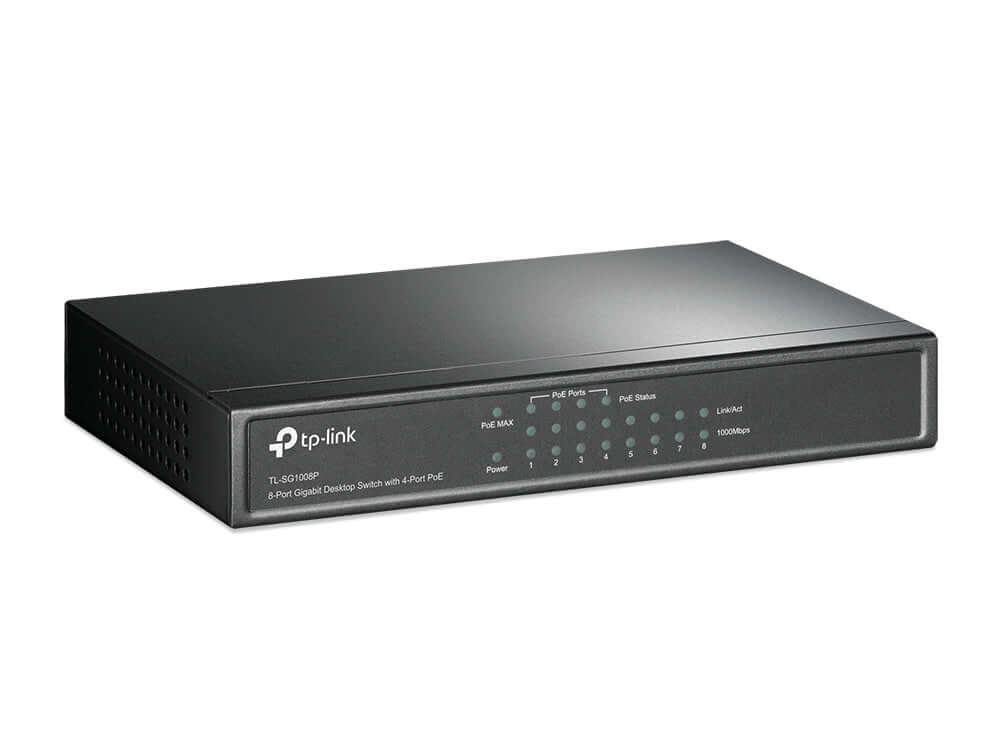 TP-Link TL-SG1008P 8-Port Gigabit Desktop Switch with 4-Port PoE - Premier Technology