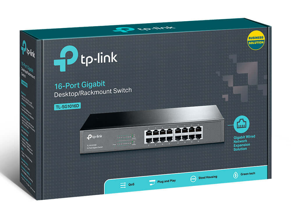 TP-Link TL-SG1016D 16 port Desktop/Rackmount Gigabit Switch - Premier Technology