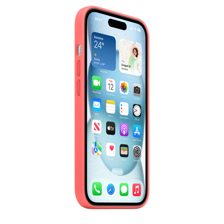 iPhone 15 Silicone Case with MagSafe - Guava - Premier Technology