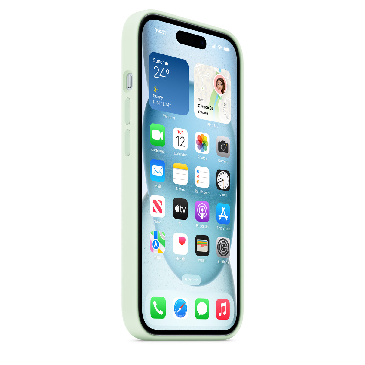 iPhone 15 Silicone Case with MagSafe - Soft Mint - Premier Technology